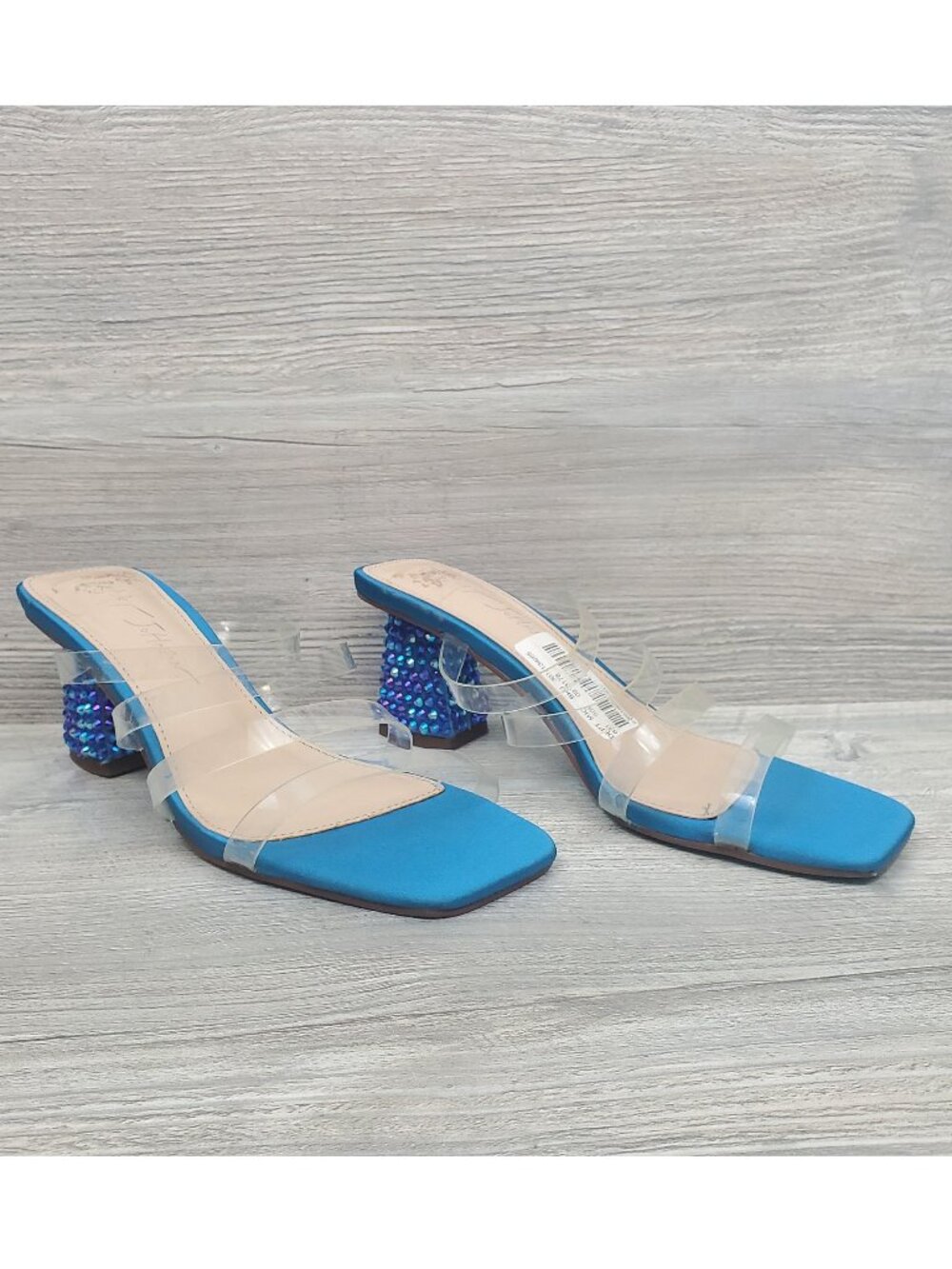 Betsey Johnson Capri blue rhinestone heels